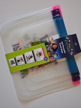 Disney Encanto Reusable Snack Bags with Pink, Purple & Blue Sliders
